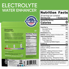 PowderVitamin Electrolytes: cucharilla medidora para porciones precisas y rápida hidratación.