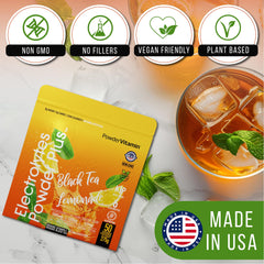 PowderVitamin Electrolytes Plus dissolves in water for zero calorie hydration