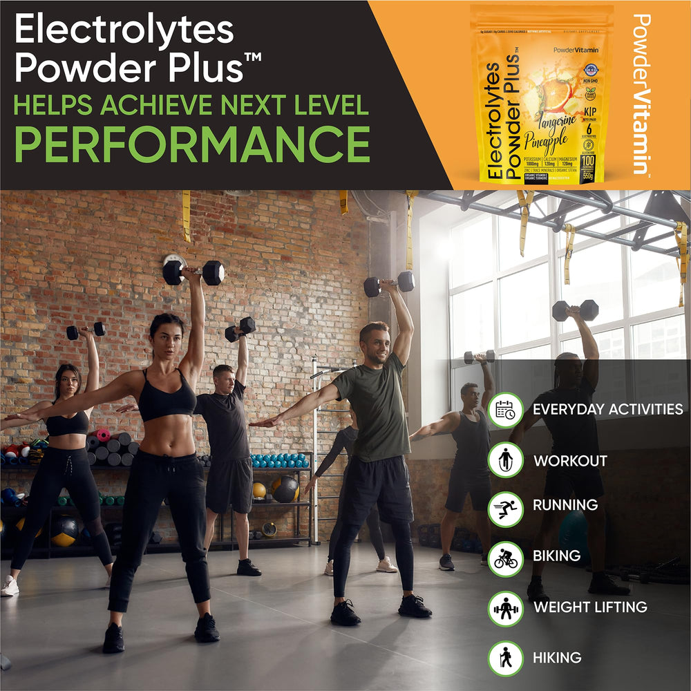 PowderVitamin Electrolytes Plus ingredients highlighted for minerals