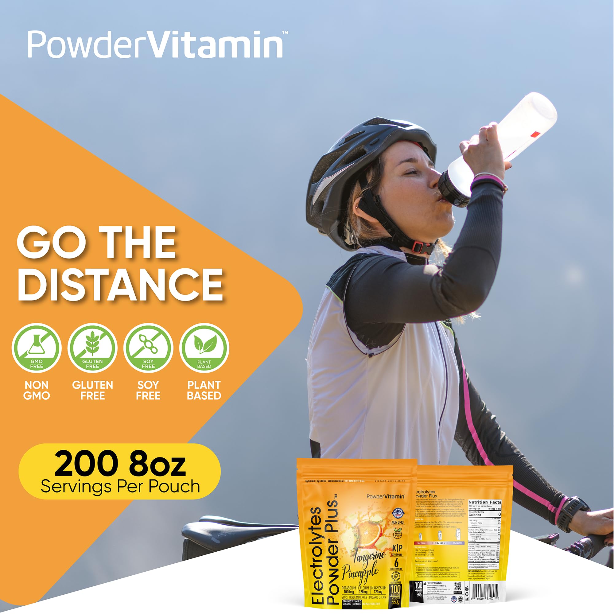 PowderVitamin Electrolytes Plus keto friendly zero sugar