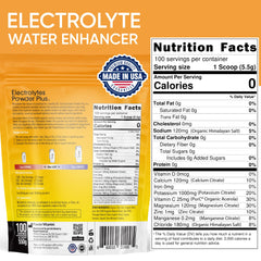 PowderVitamin Electrolytes Plus poured into water for quick hydration