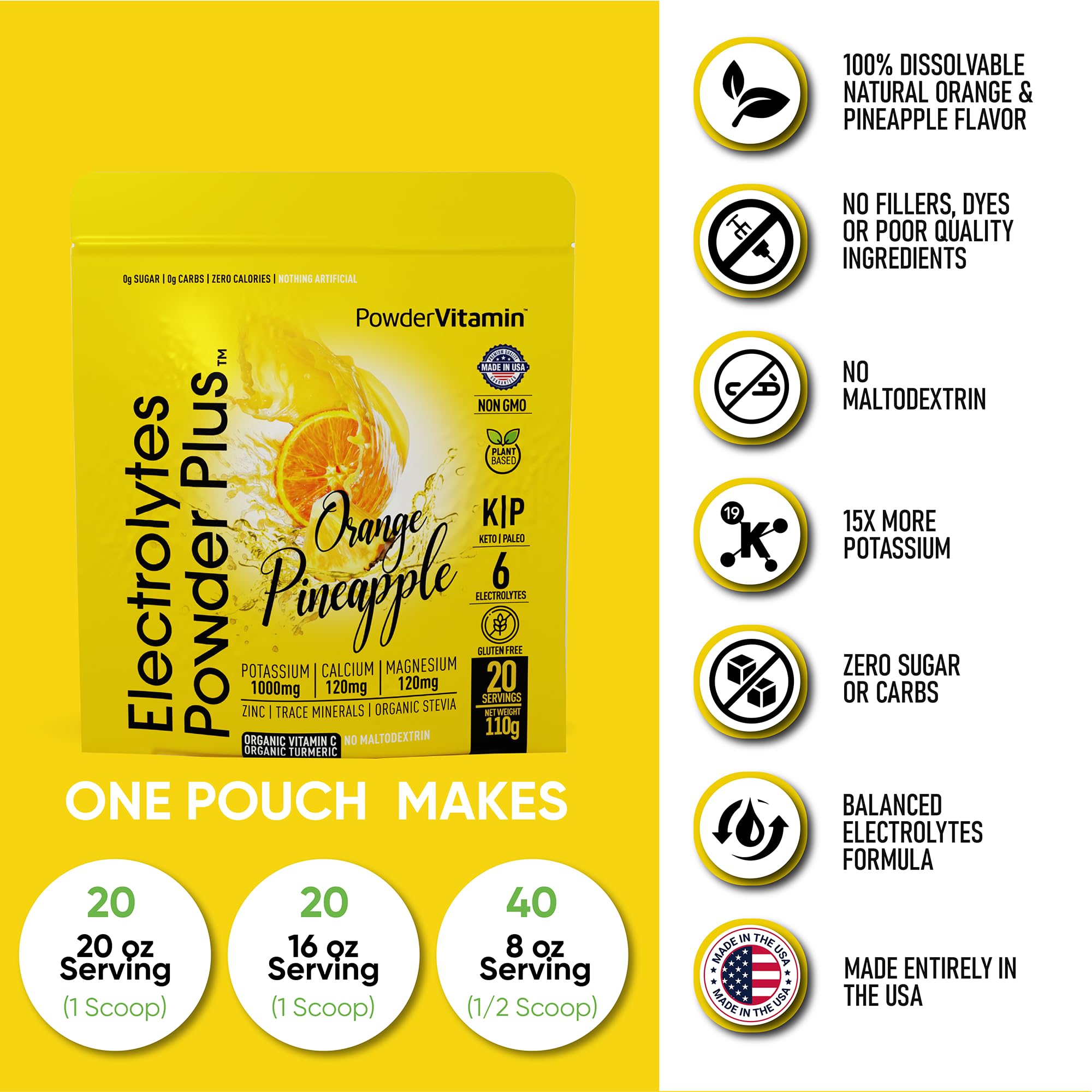 PowderVitamin Electrolytes Plus resealable pouch supports convenient hydration