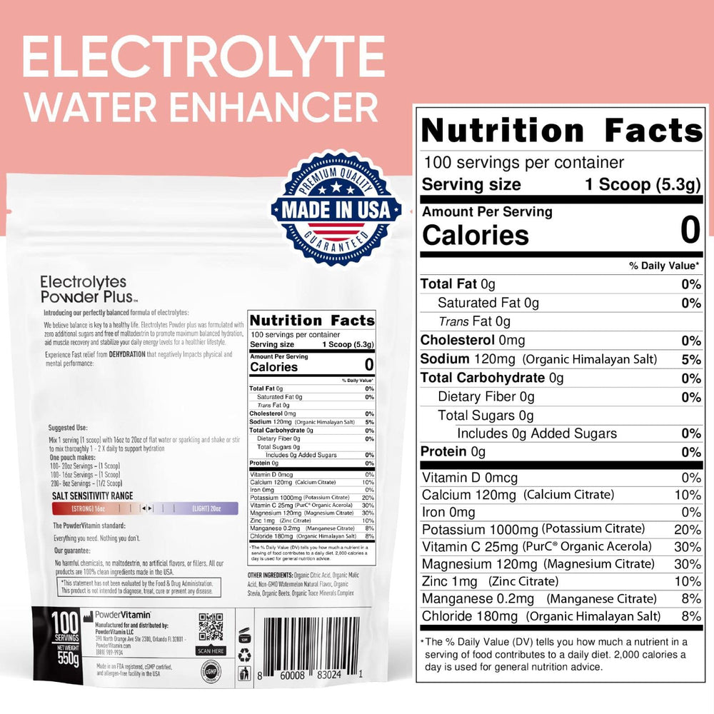 PowderVitamin Electrolytes Plus vitamin C and zinc support immune-friendly hydration