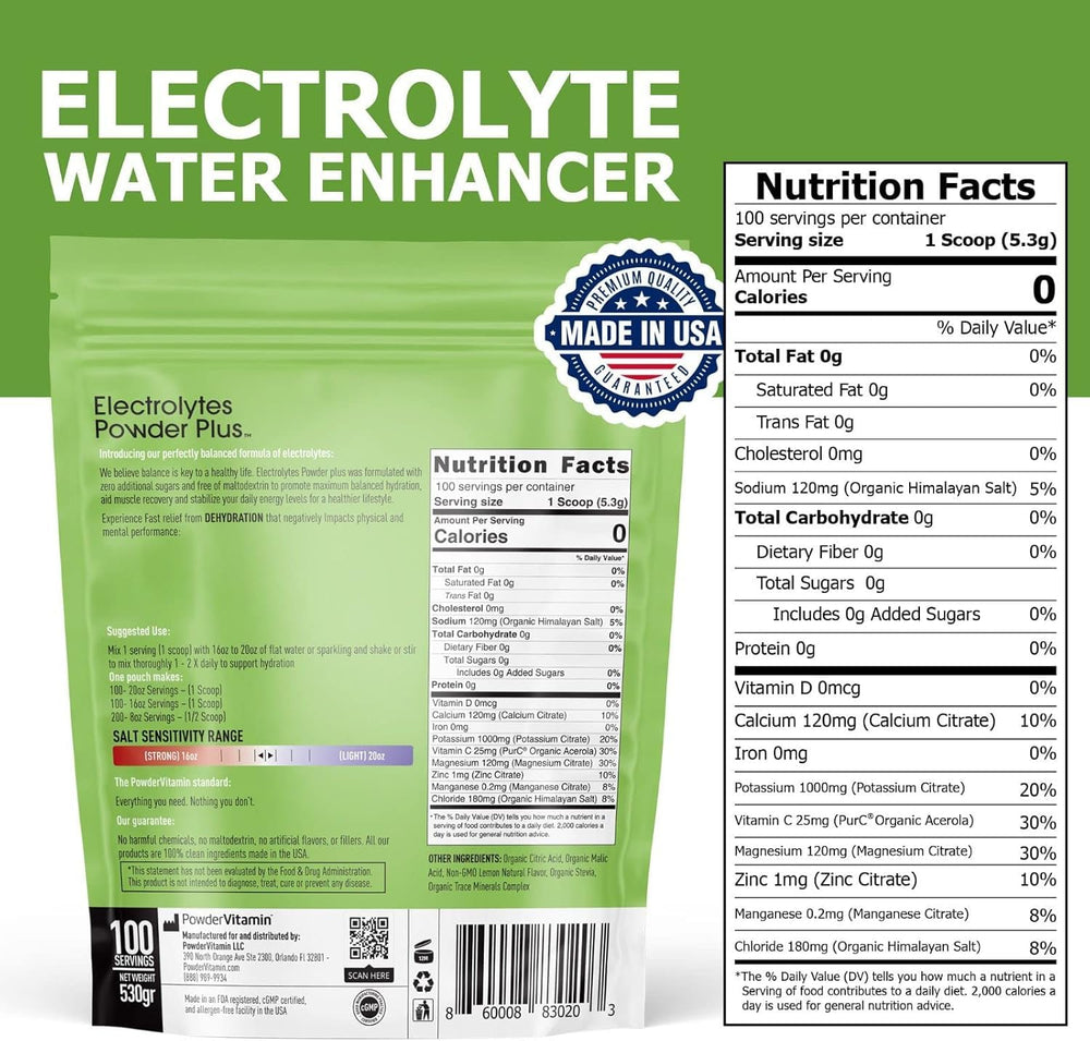 PowderVitamin Electrolytes potassium boost emphasizes high-potassium option
