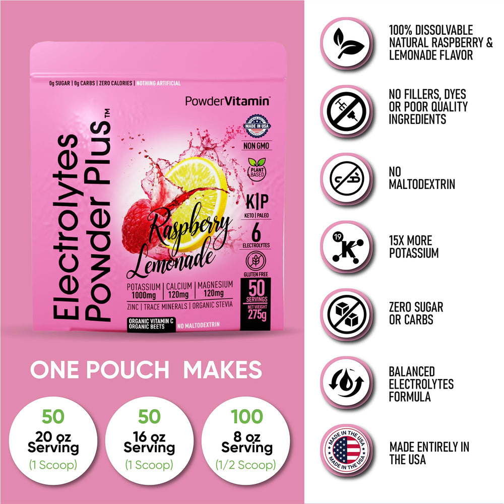 After workout drink with PowderVitamin Electrolytes Plus replenishing minerals for recovery