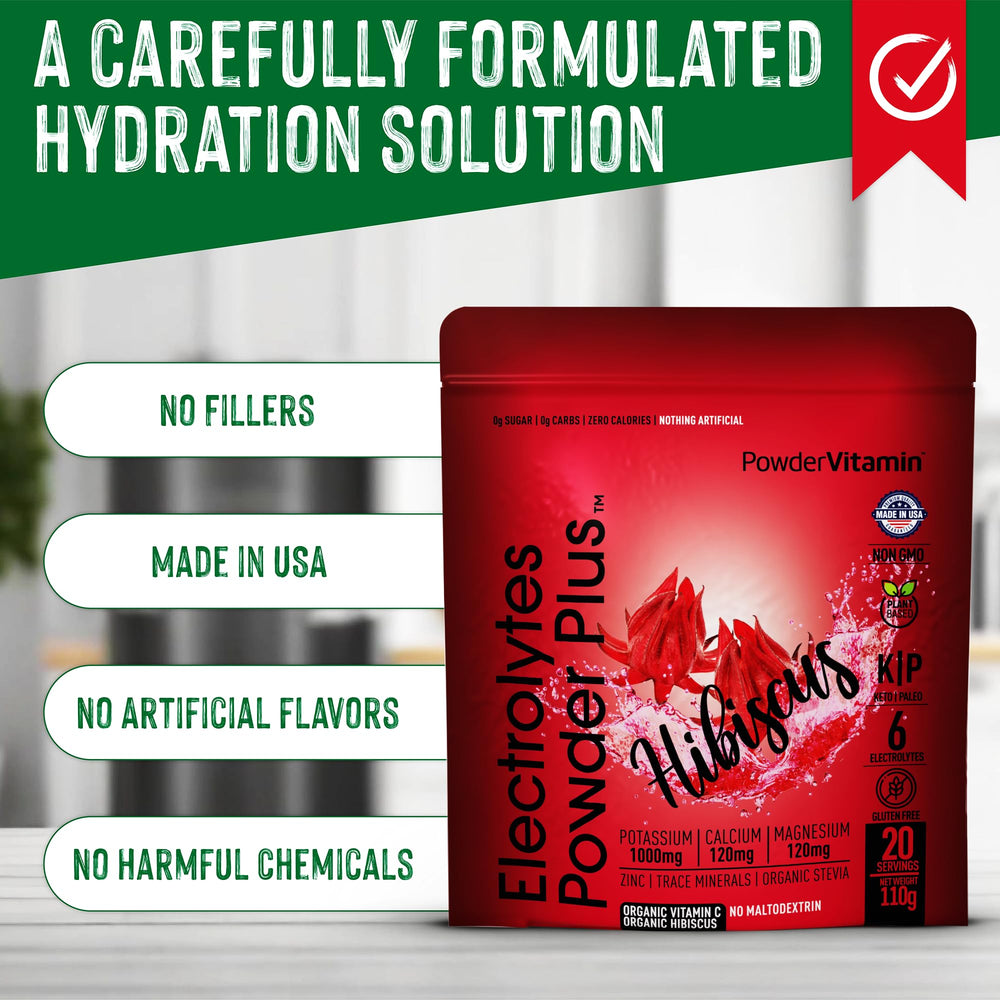 PowderVitamin Electrolytes Powder Plus bottle beside towel for workouts and travel