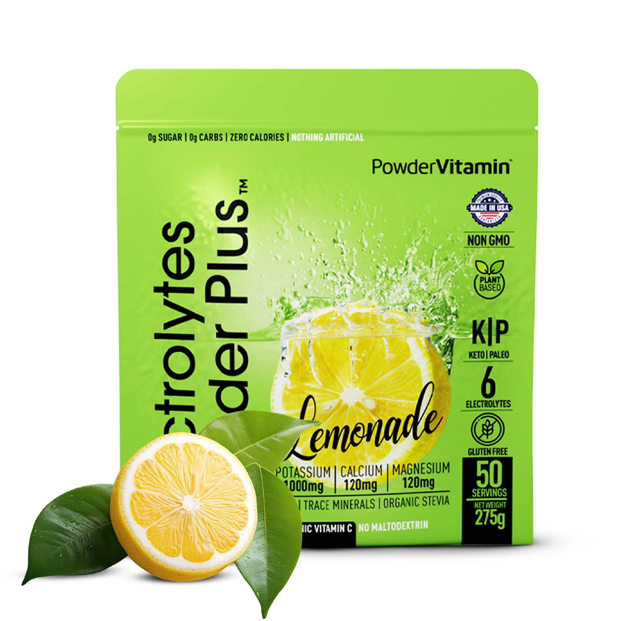 PowderVitamin Electrolytes Powder Plus bottle for daily hydration.