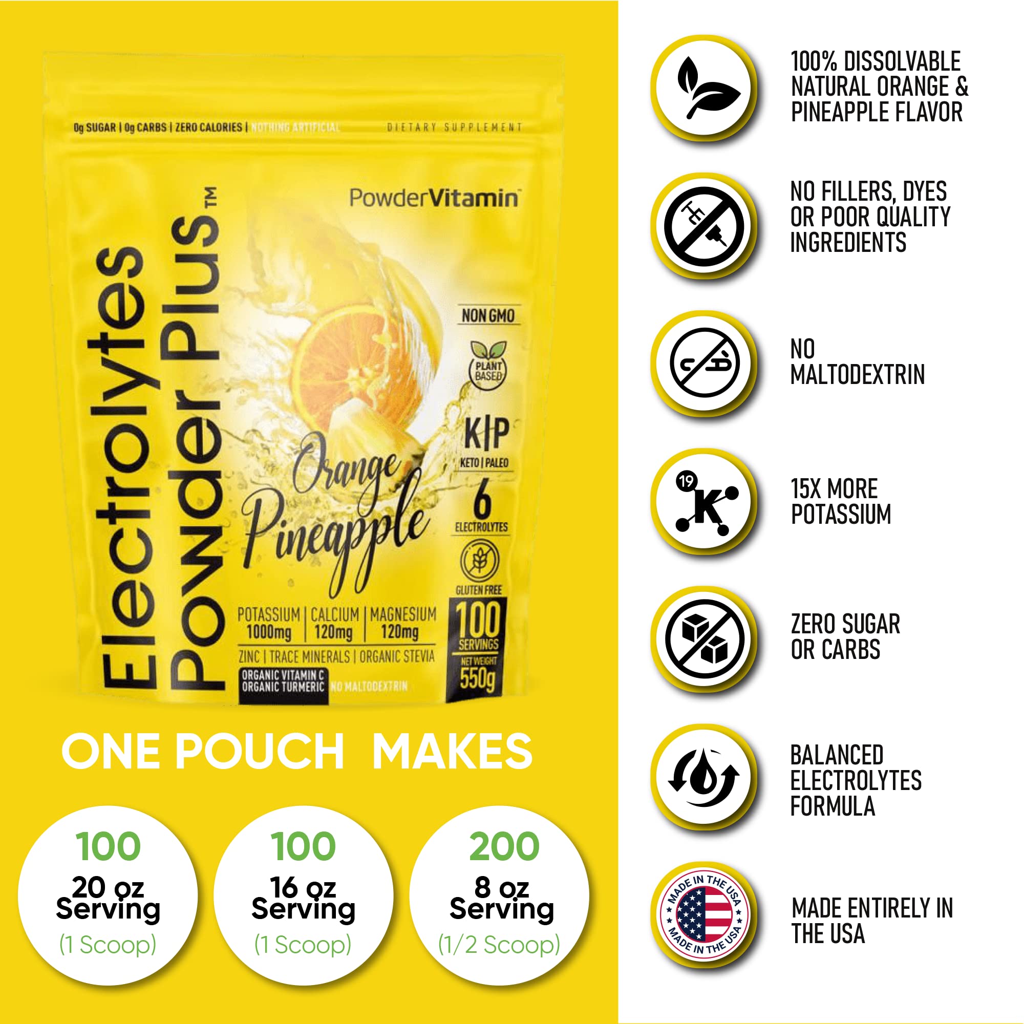 Calcium, magnesium with pink Himalayan salt for a balanced mineral blend.