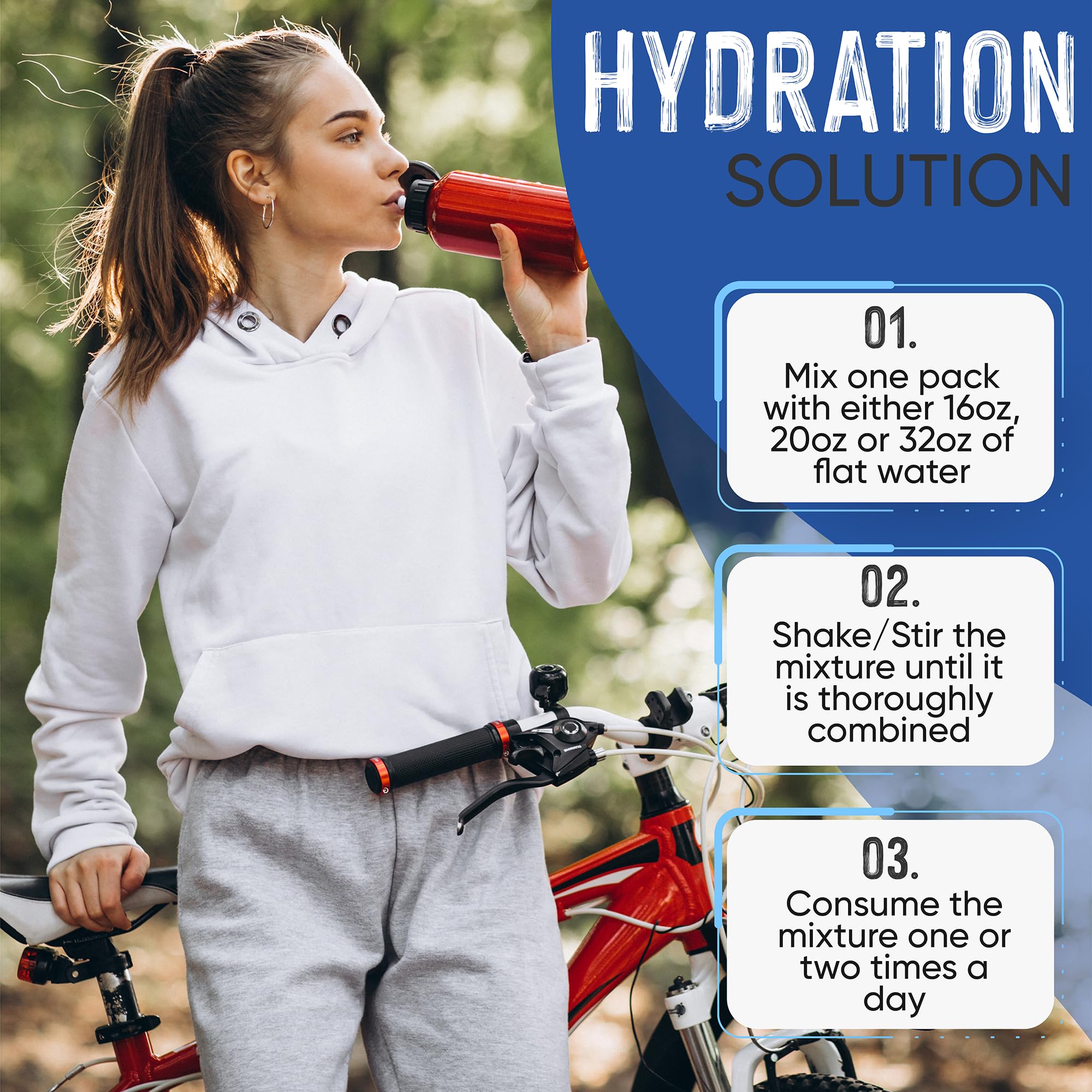 PowderVitamin Electrolytes Powder Plus glass of hydration with no sugar