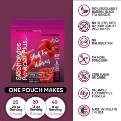 PowderVitamin Electrolytes Powder Plus glass-water-mix dissolves quickly.