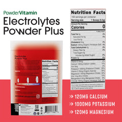 PowderVitamin Electrolytes Plus glass of water showing sugar-free hydration option