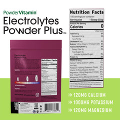 PowderVitamin Electrolytes Plus grape pour into water after workout.