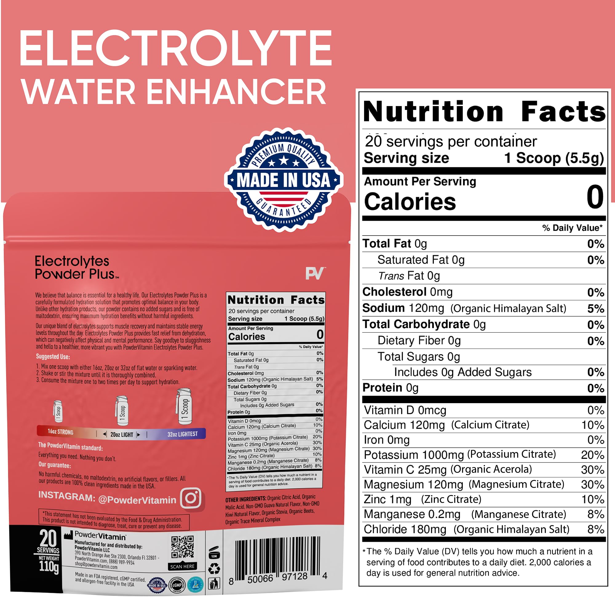 Dissolving powder with a scoop for rapid hydration after workouts.