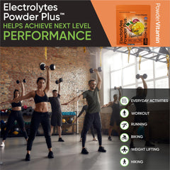 PowderVitamin Electrolytes Powder Plus nutrition label highlights clean, sugar-free ingredients
