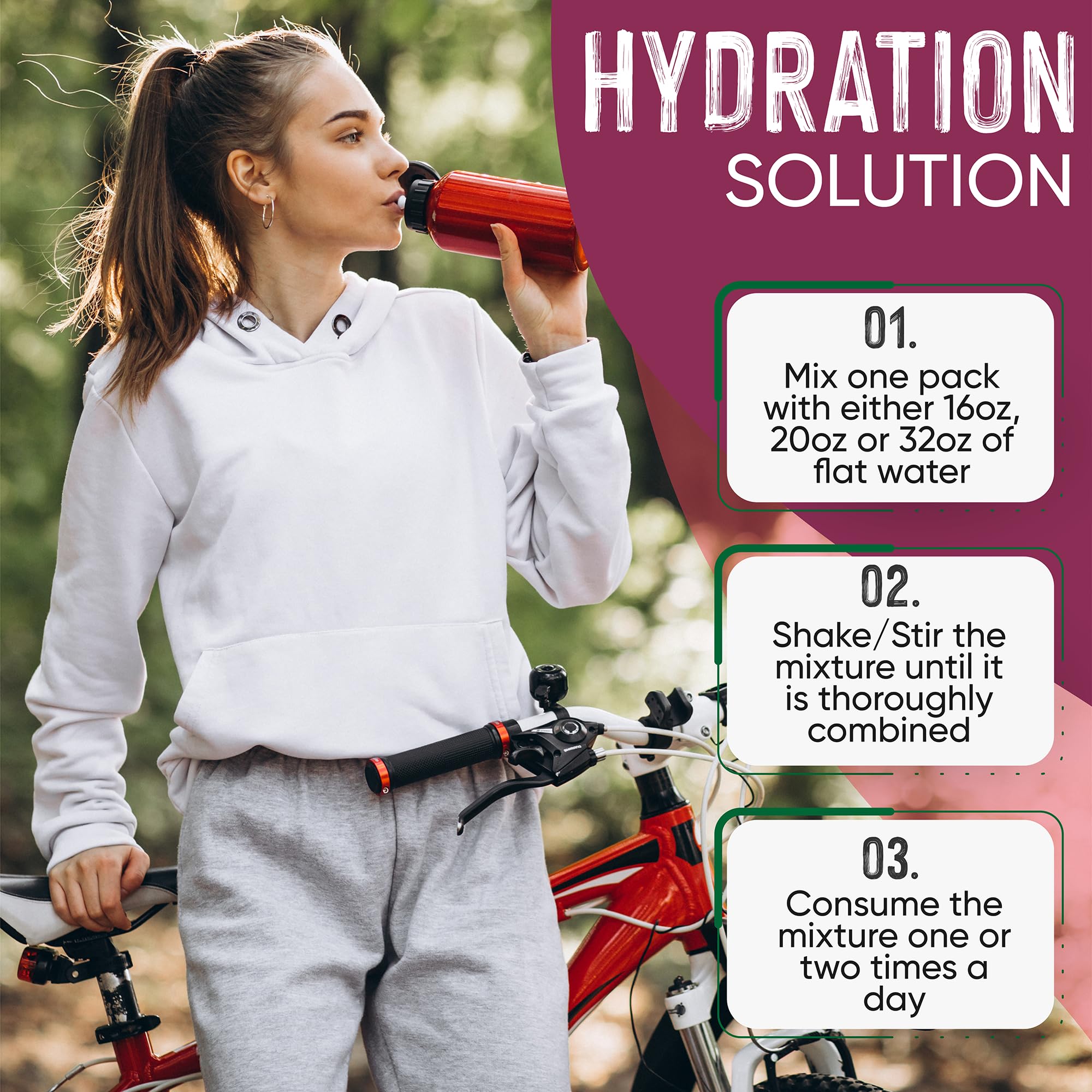 PowderVitamin Electrolytes Plus ingredient lineup with minerals and vitamins.