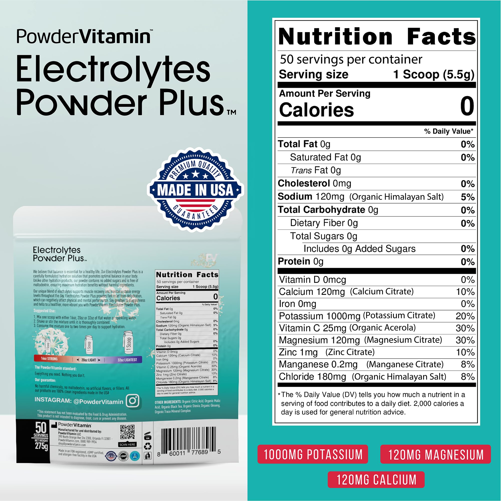 PowderVitamin Electrolytes Powder Plus keto-friendly hydration option