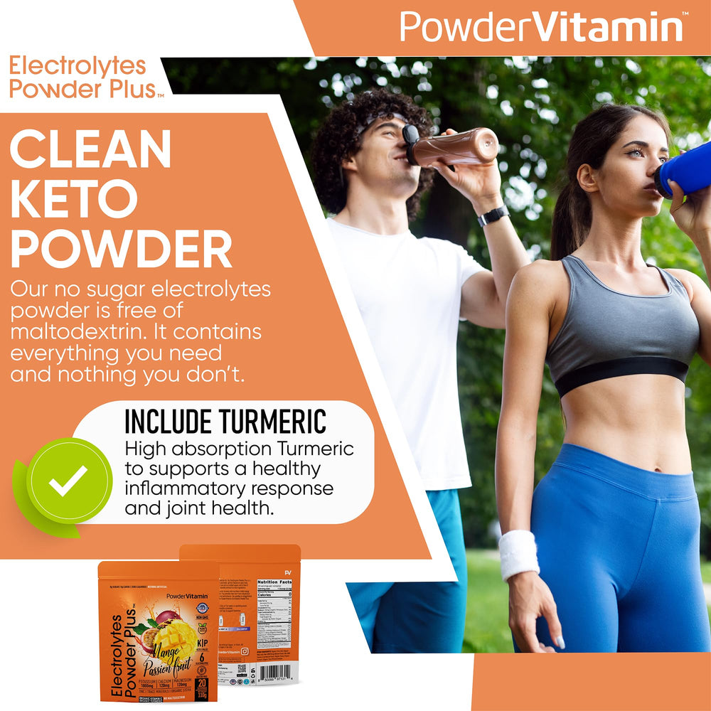 PowderVitamin Electrolytes Powder Plus made in USA in GMP-certified facilities