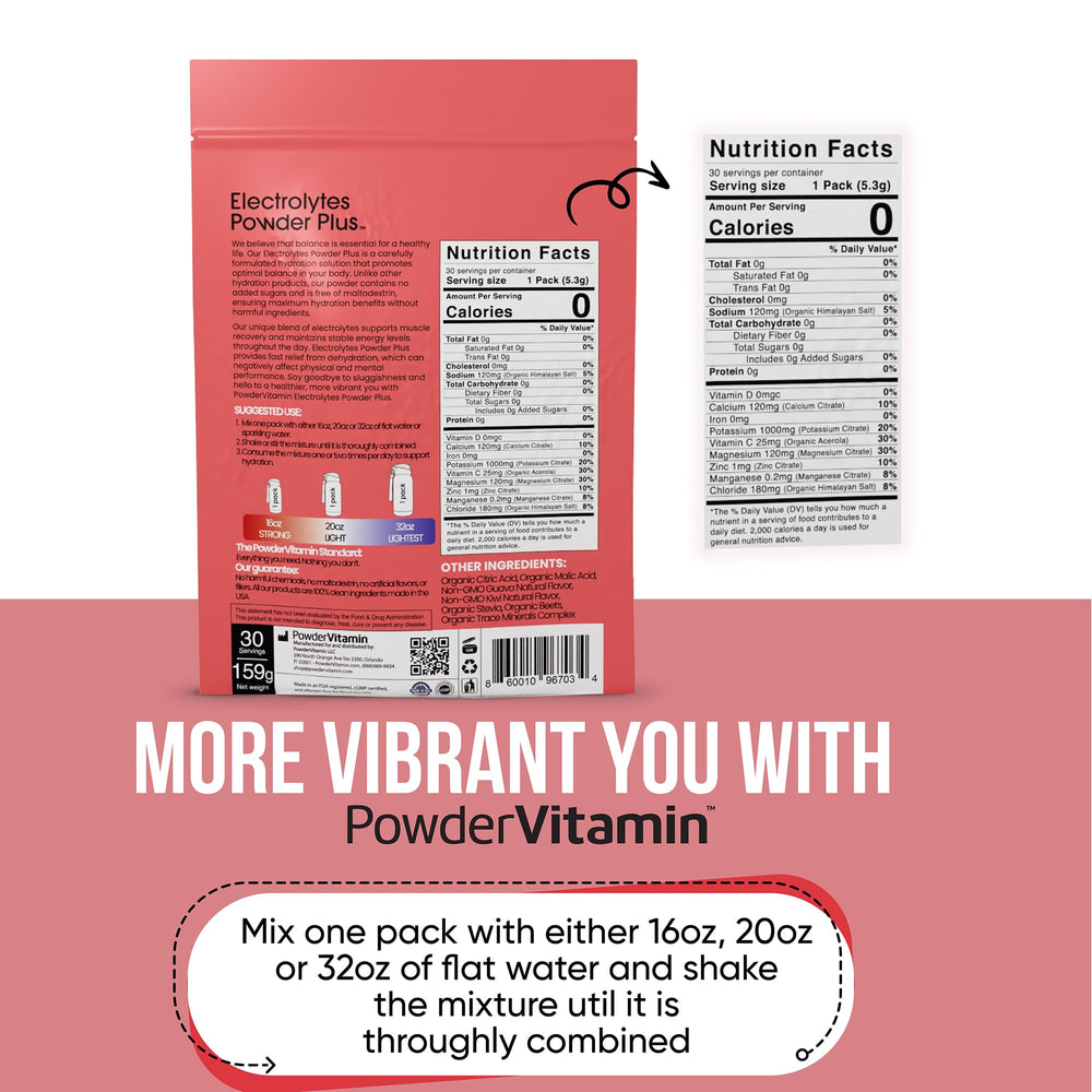 PowderVitamin Electrolytes Plus proudly made in the USA