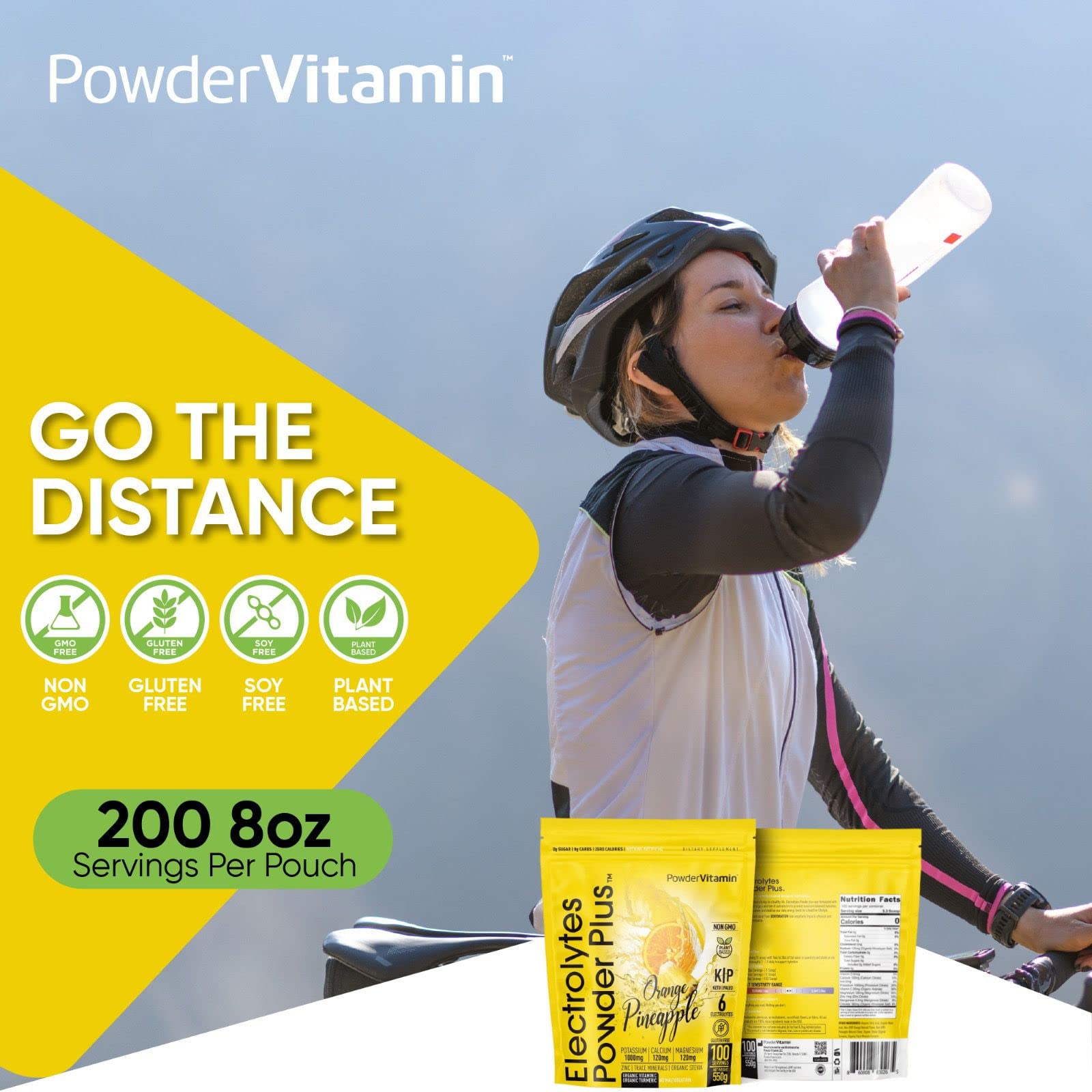 Close-up of 1000 mg potassium highlight for electrolyte balance.