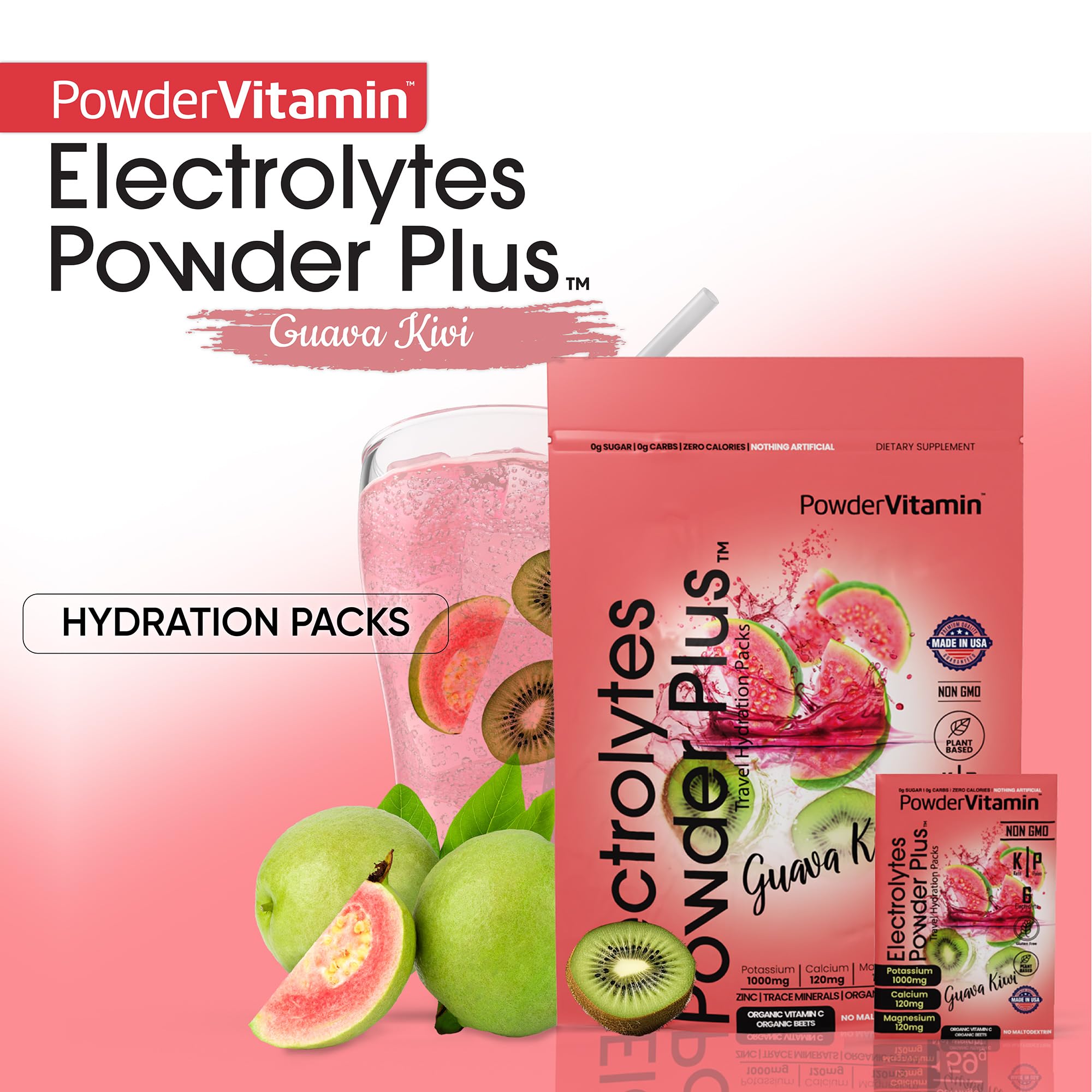 Pour PowderVitamin Electrolytes Plus into water for sugar-free hydration