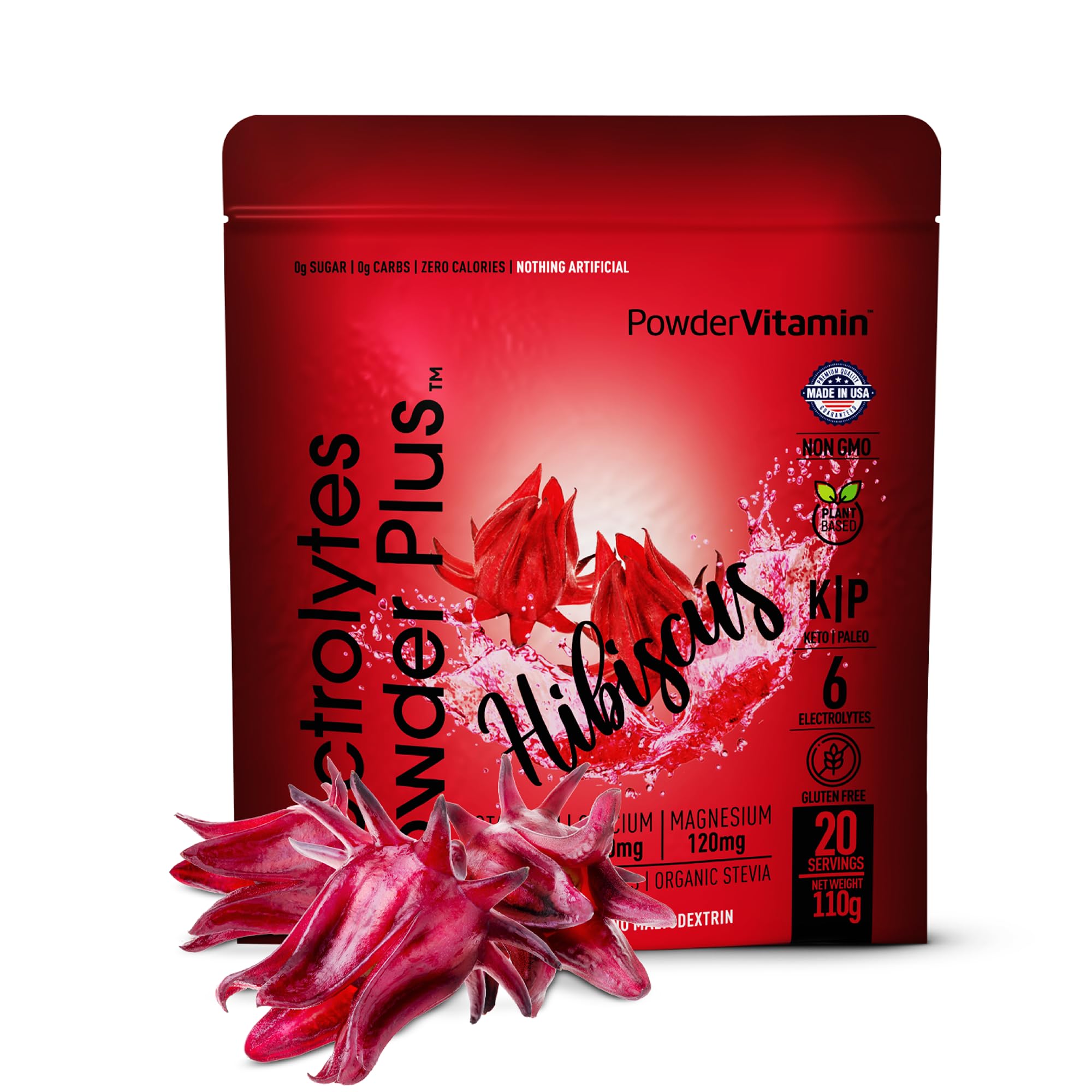 PowderVitamin Electrolytes Powder Plus resealable pouch for on-the-go hydration