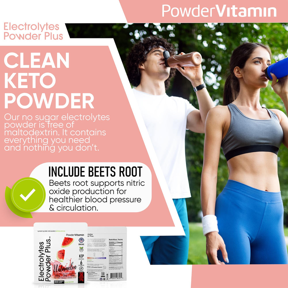 PowderVitamin Electrolytes Plus measured from a resealable pouch