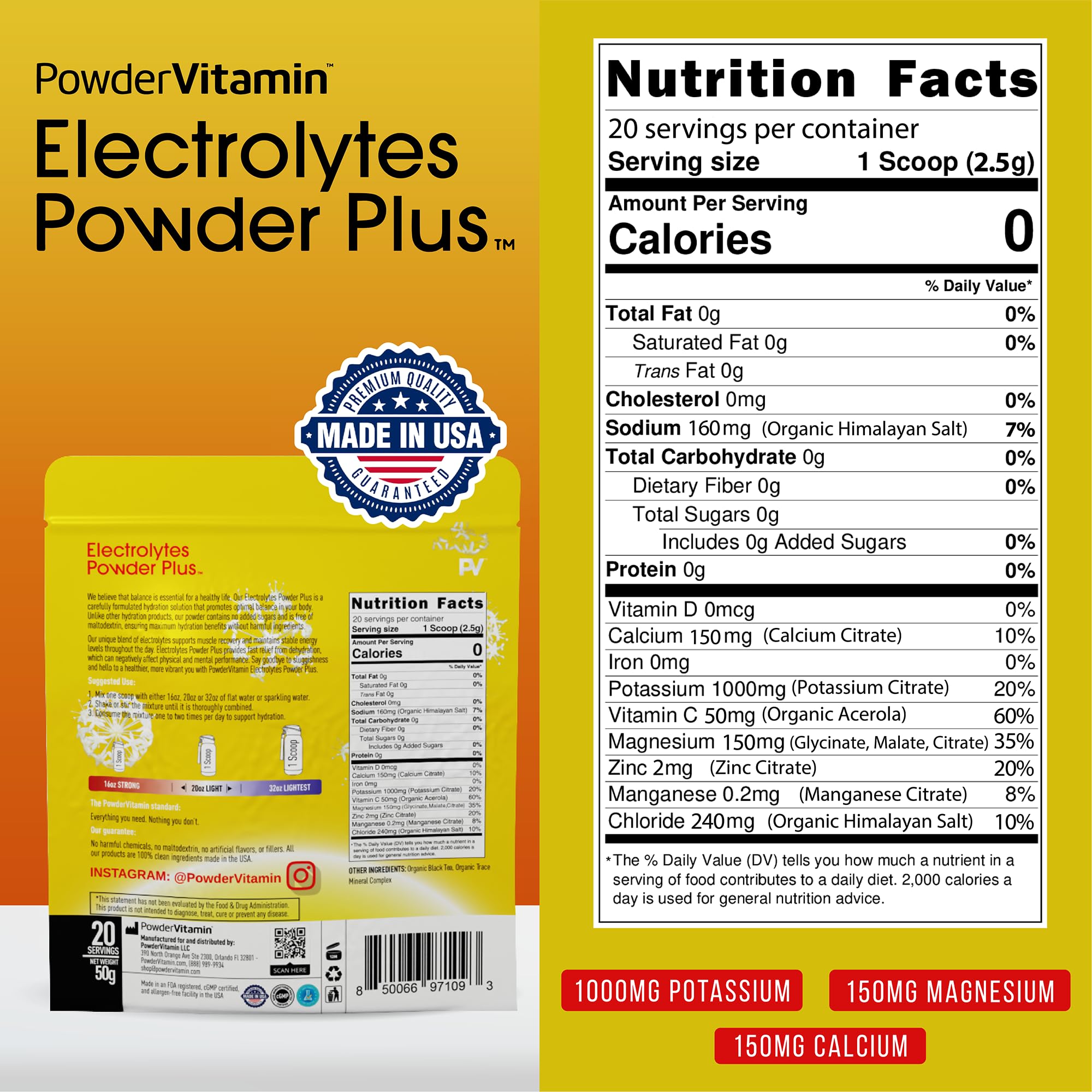 PowderVitamin Electrolytes Powder Plus being stirred into water for post-workout refreshment.