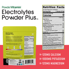 PowderVitamin Electrolytes Plus mixed into water for quick hydration.