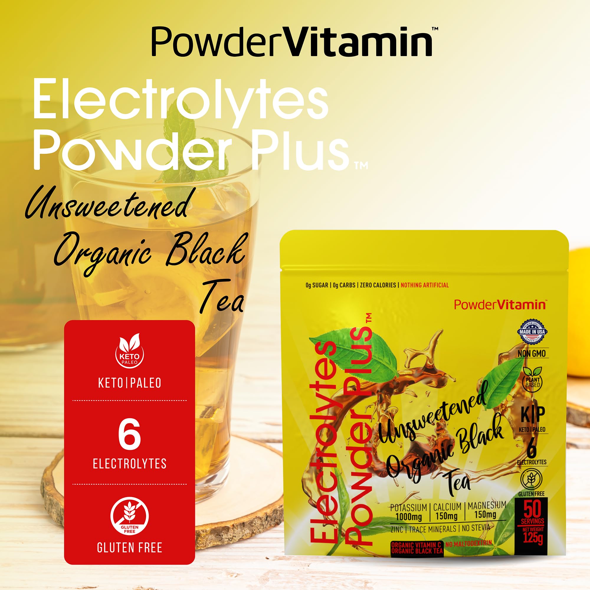 PowderVitamin Electrolytes Plus travel pack for on-the-go hydration.