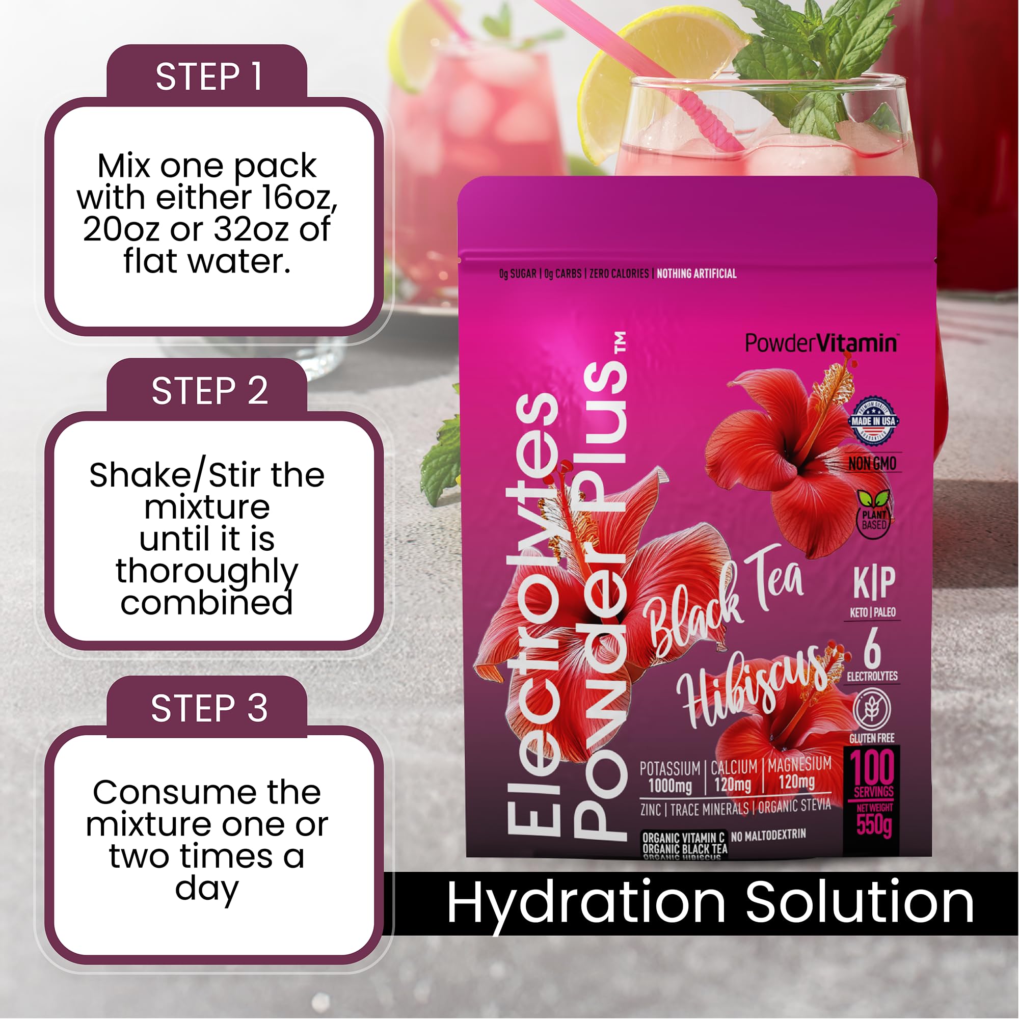 PowderVitamin Zero-calorie hydration for a keto lifestyle.