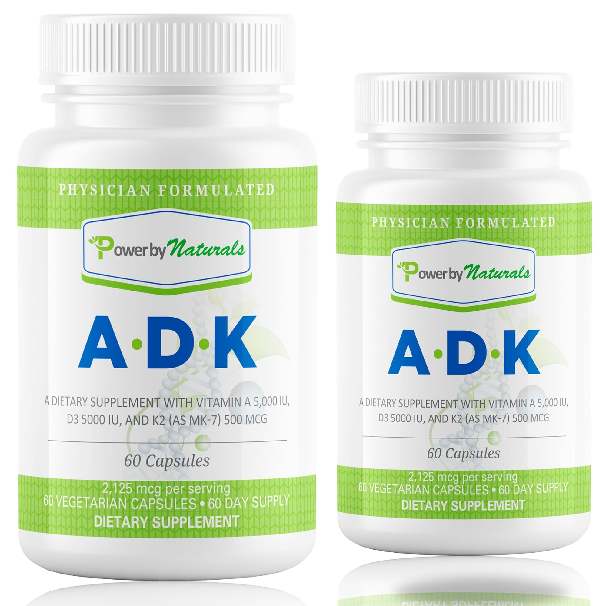 Power By Naturals ADK store display illustrates convenient vitamin regimen.