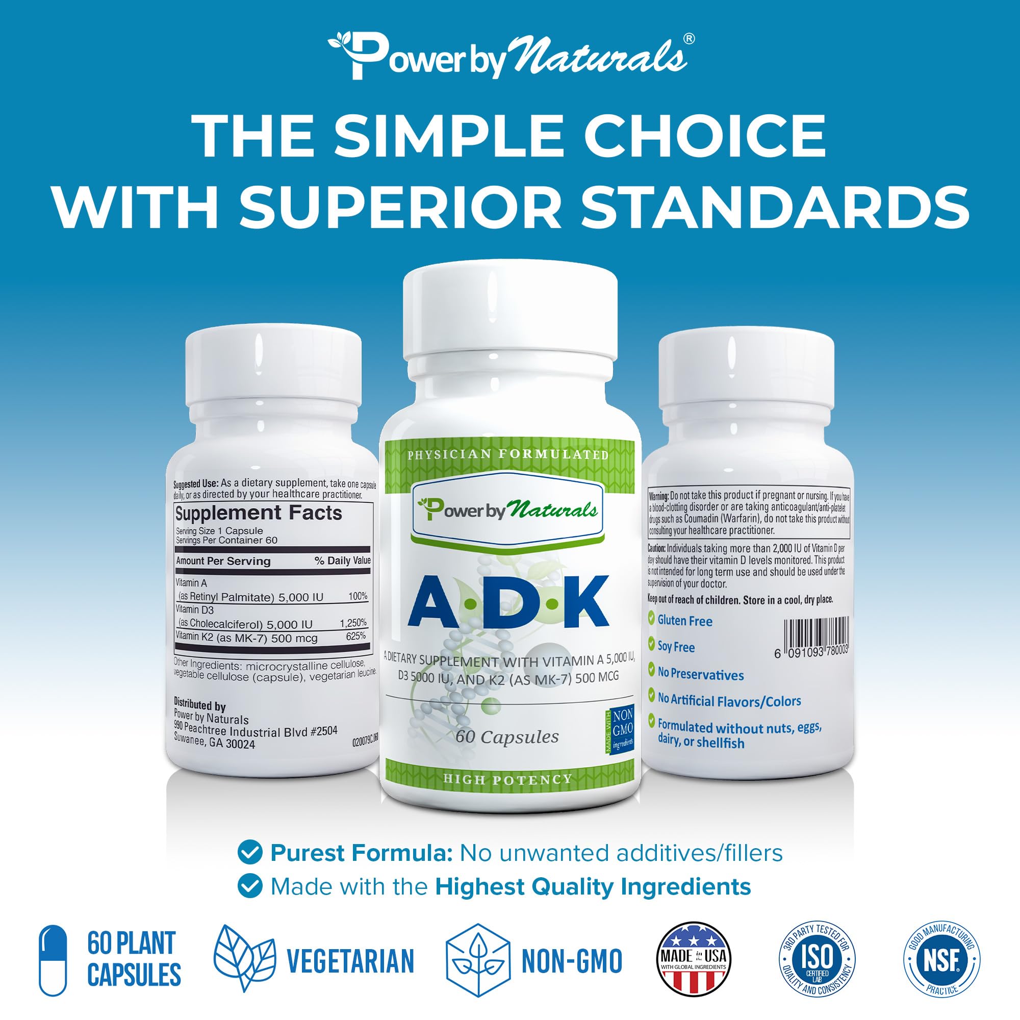 Power By Naturals ADK Vitamin A focus supports calcium absorption