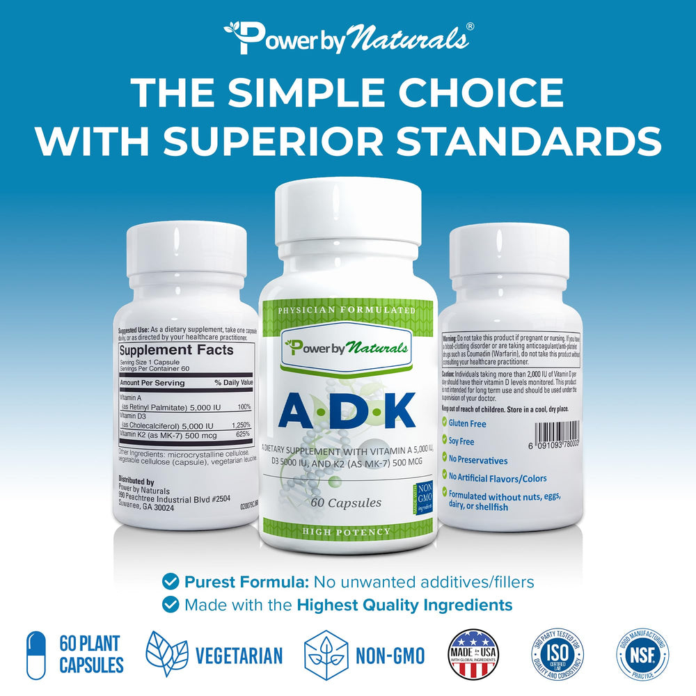 Power By Naturals ADK Vitamin A focus supports calcium absorption