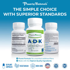 Power By Naturals ADK Vitamin A focus supports calcium absorption