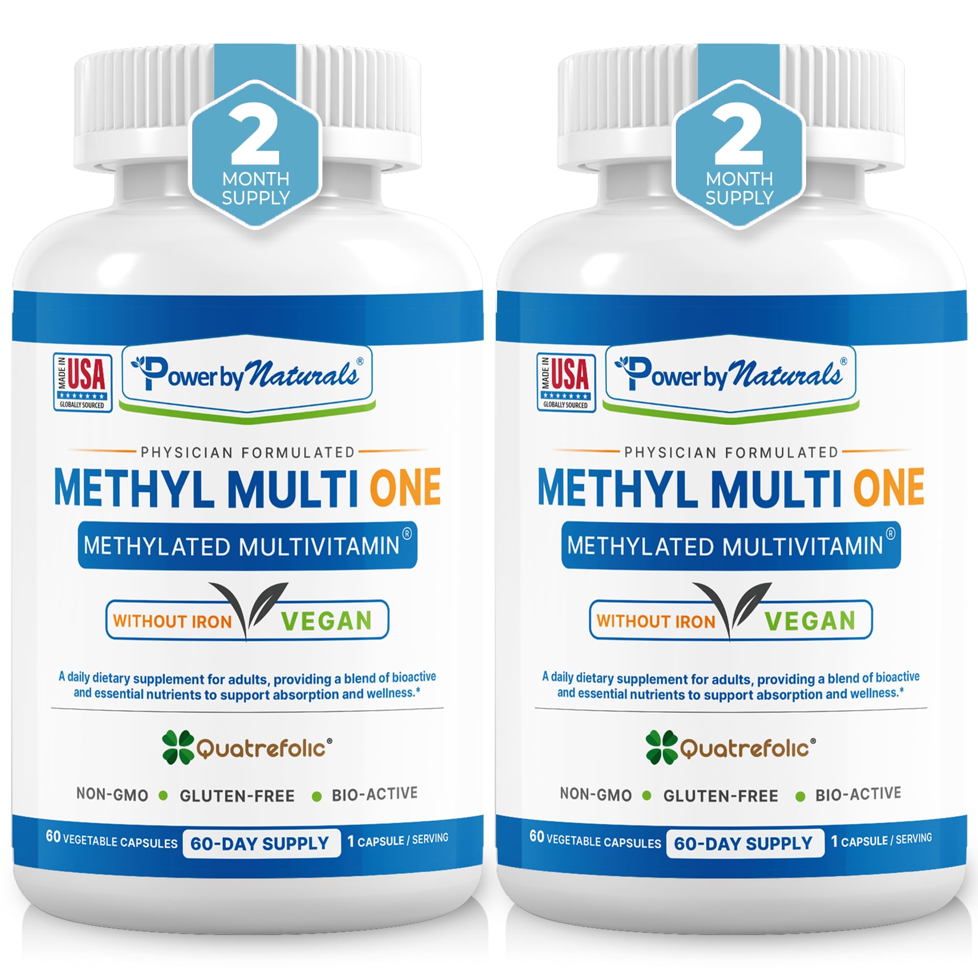 Power By Naturals Methyl Multi One: botella de cápsulas para energía diaria.
