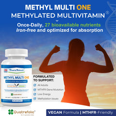 Power By Naturals Methyl Multi One: etiqueta detallada resalta nutrientes clave.