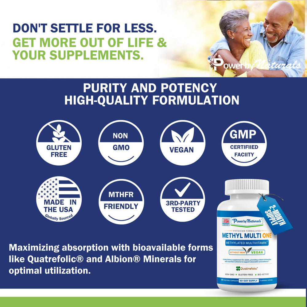 Power By Naturals Methyl Multi One USA-made seal