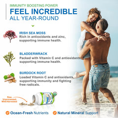 Power By Naturals SeaMoss Plus capsules poured into hand, fast daily ritual.