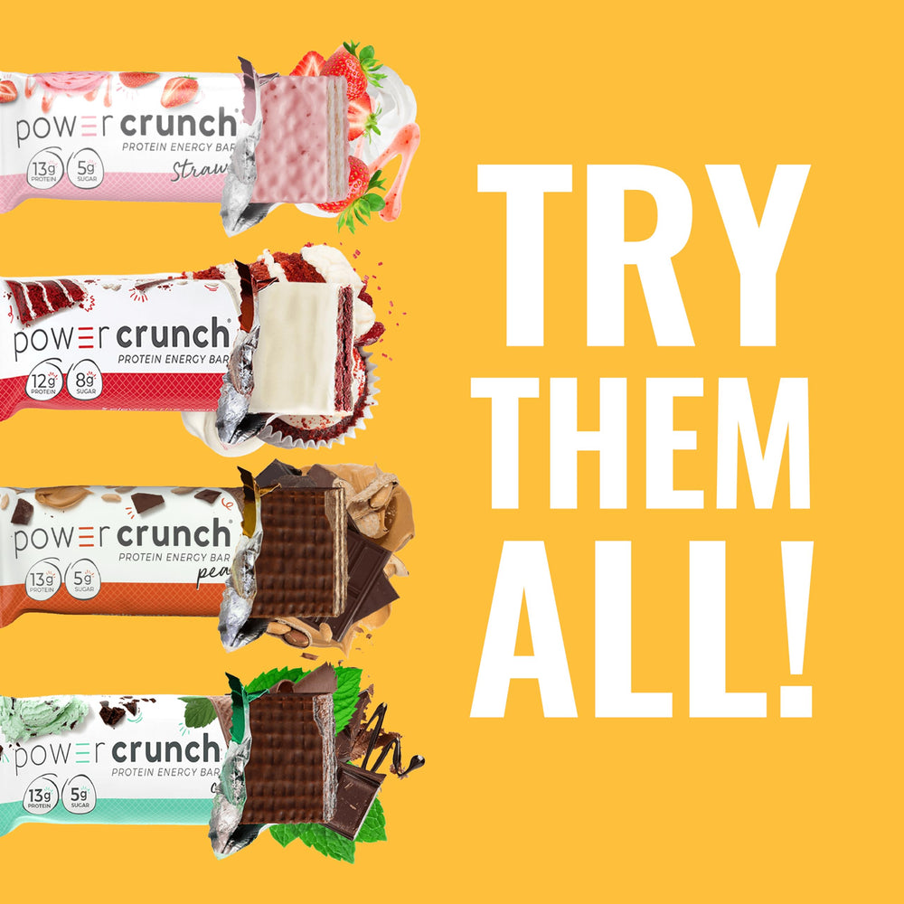 Detailed view of the crispy wafer texture of Power Crunch bar