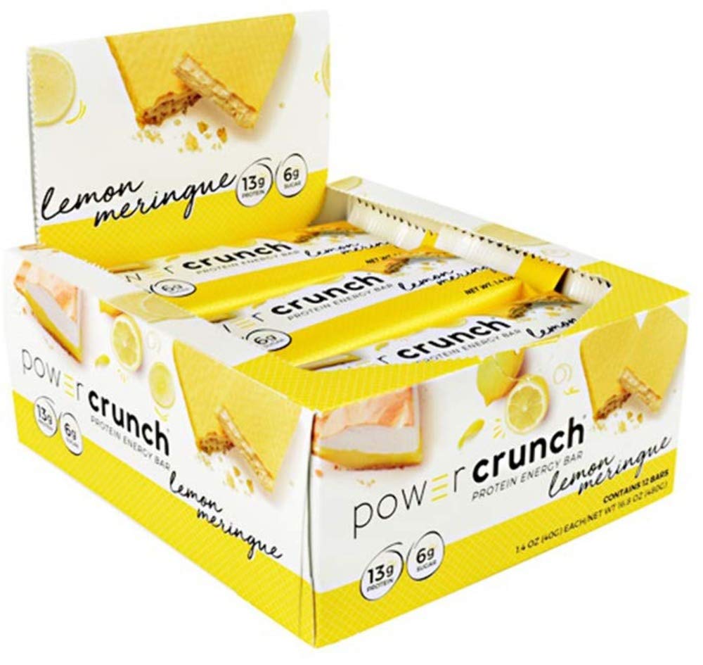 Power Crunch Lemon Meringue bar pack with premium ingredients for on-the-go energy.