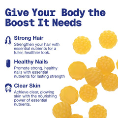 Closeup of Power Grain gummies highlighting texture and extra strength.
