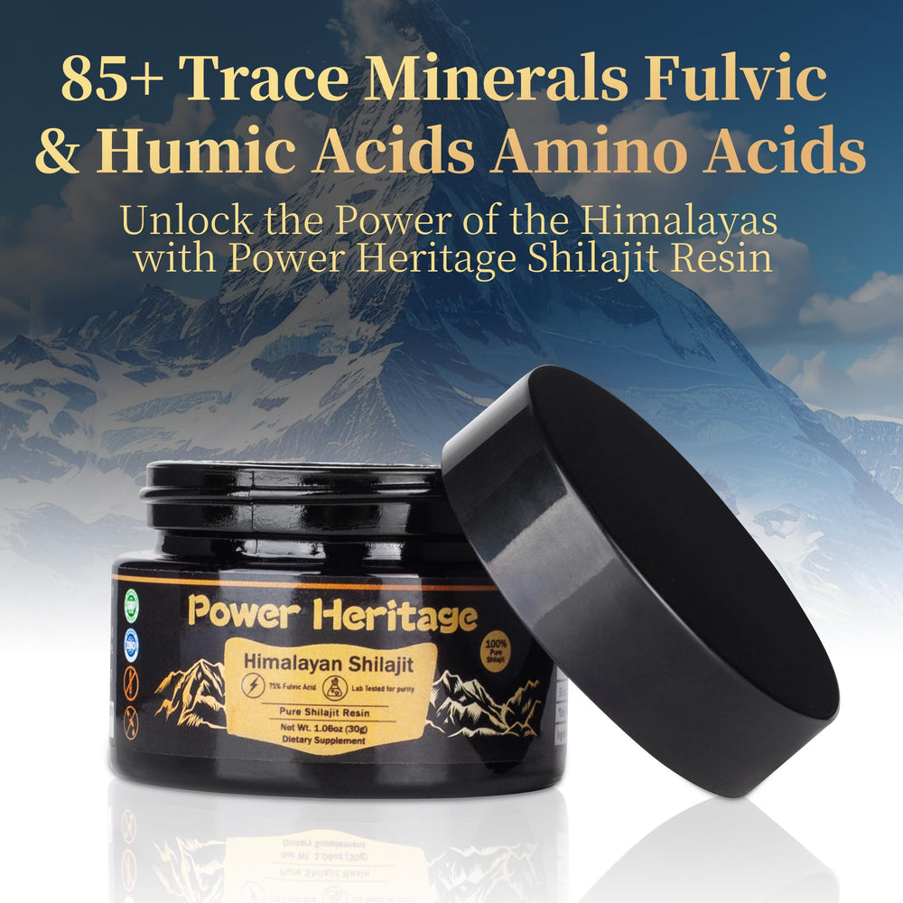 Power Heritage Shilajit resin dissolving in warm water shows convenient daily use.