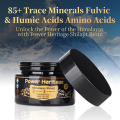 Power Heritage Shilajit resin dissolving in warm water shows convenient daily use.