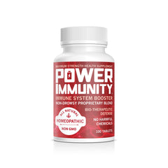 Power Immunity bottle front with label, signaling daily immune support.