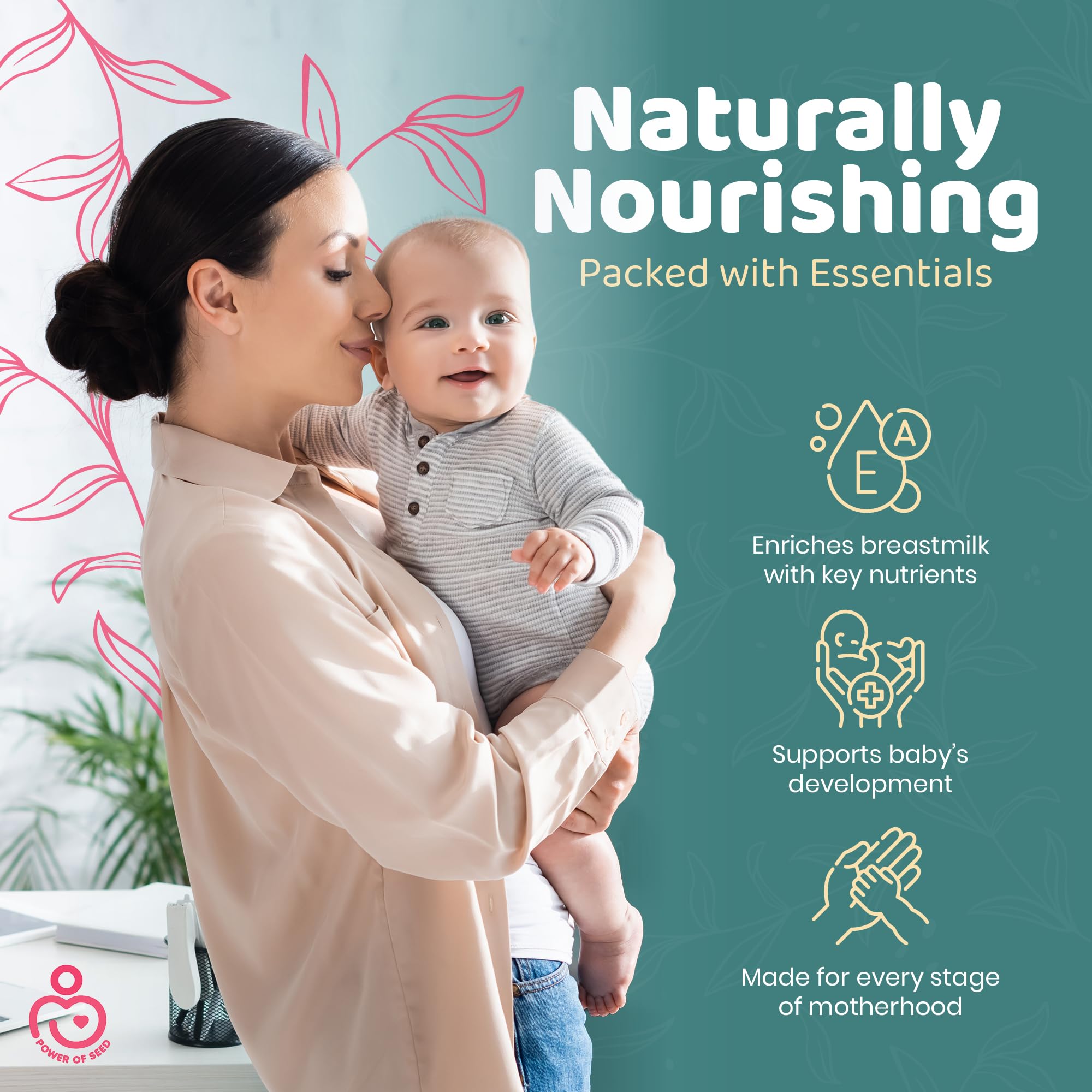 POWER OF SEED Milkrush breakfast-glass depicts a nourishing morning ritual.