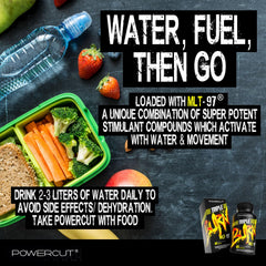 Powercut Triple MLT-97 capsules close-up for daily performance support.