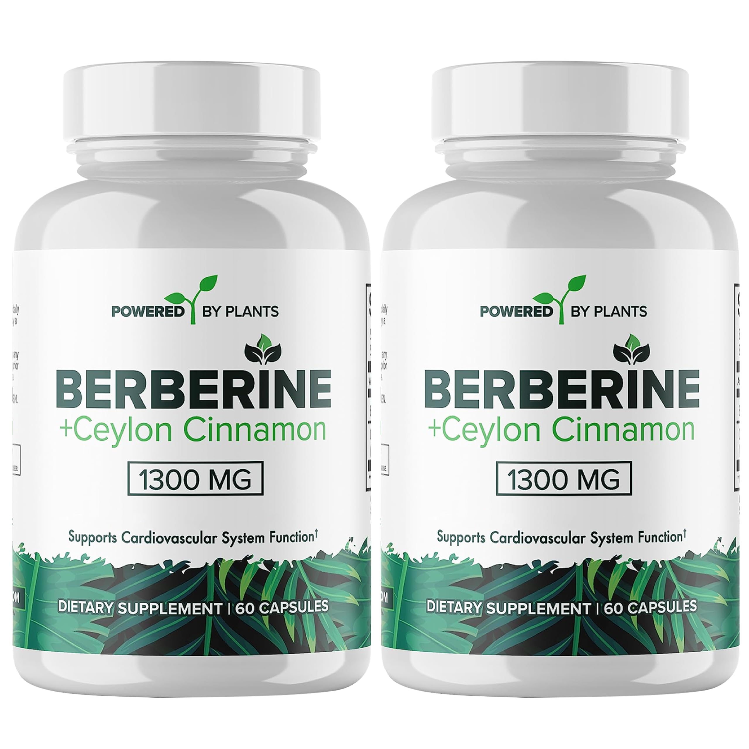 Powered X Plants Pure Berberine bottle with 1300mg formula for daily wellness.