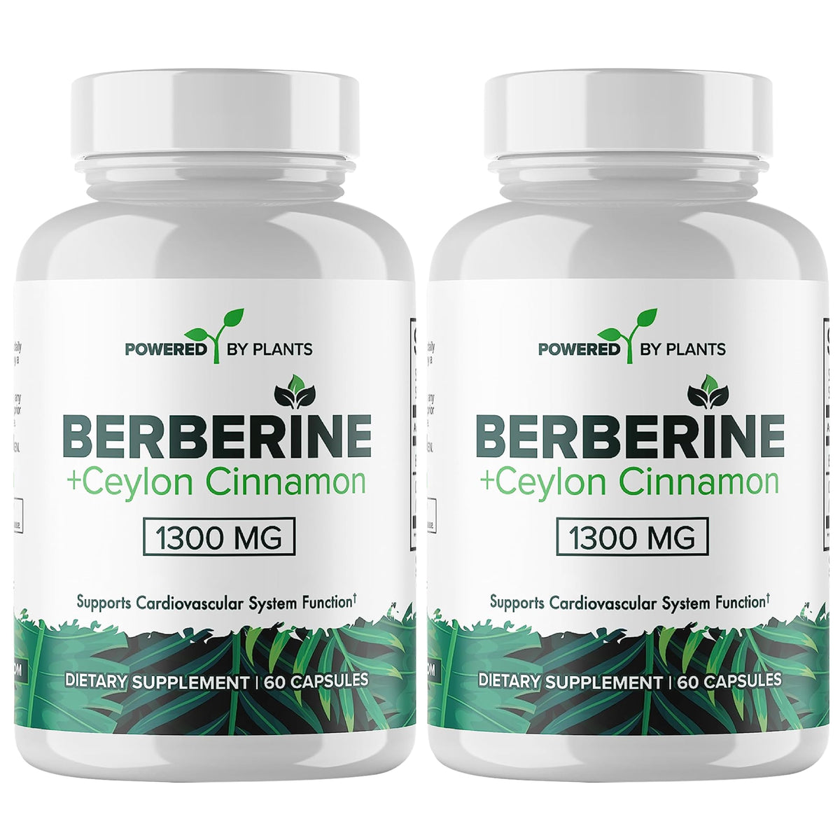 Powered X Plants Pure Berberine bottle with 1300mg formula for daily wellness.
