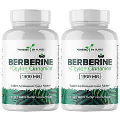 Powered X Plants Pure Berberine bottle with 1300mg formula for daily wellness.