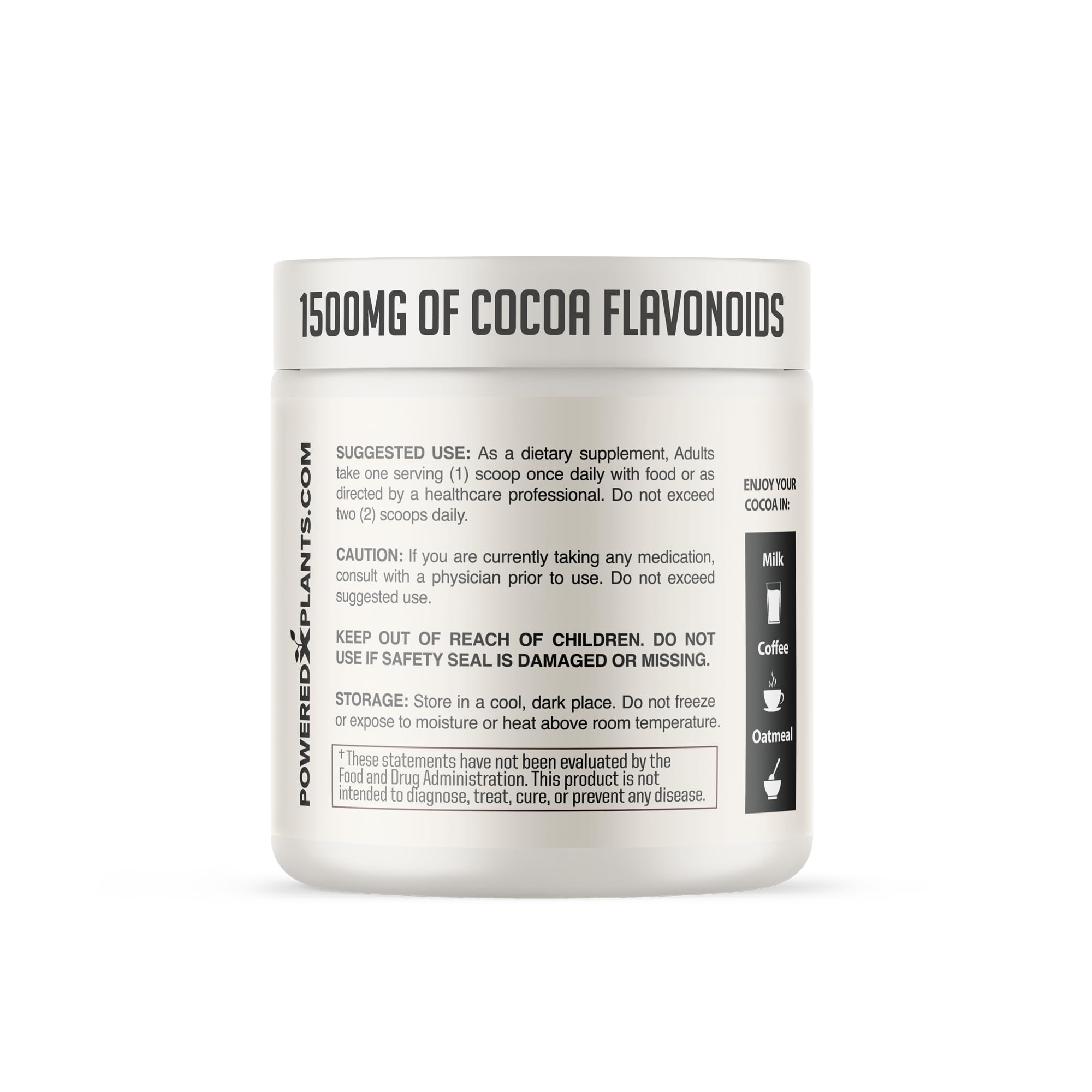 Powered X Plants cocoa powder close-up shows fine texture ideal for desserts